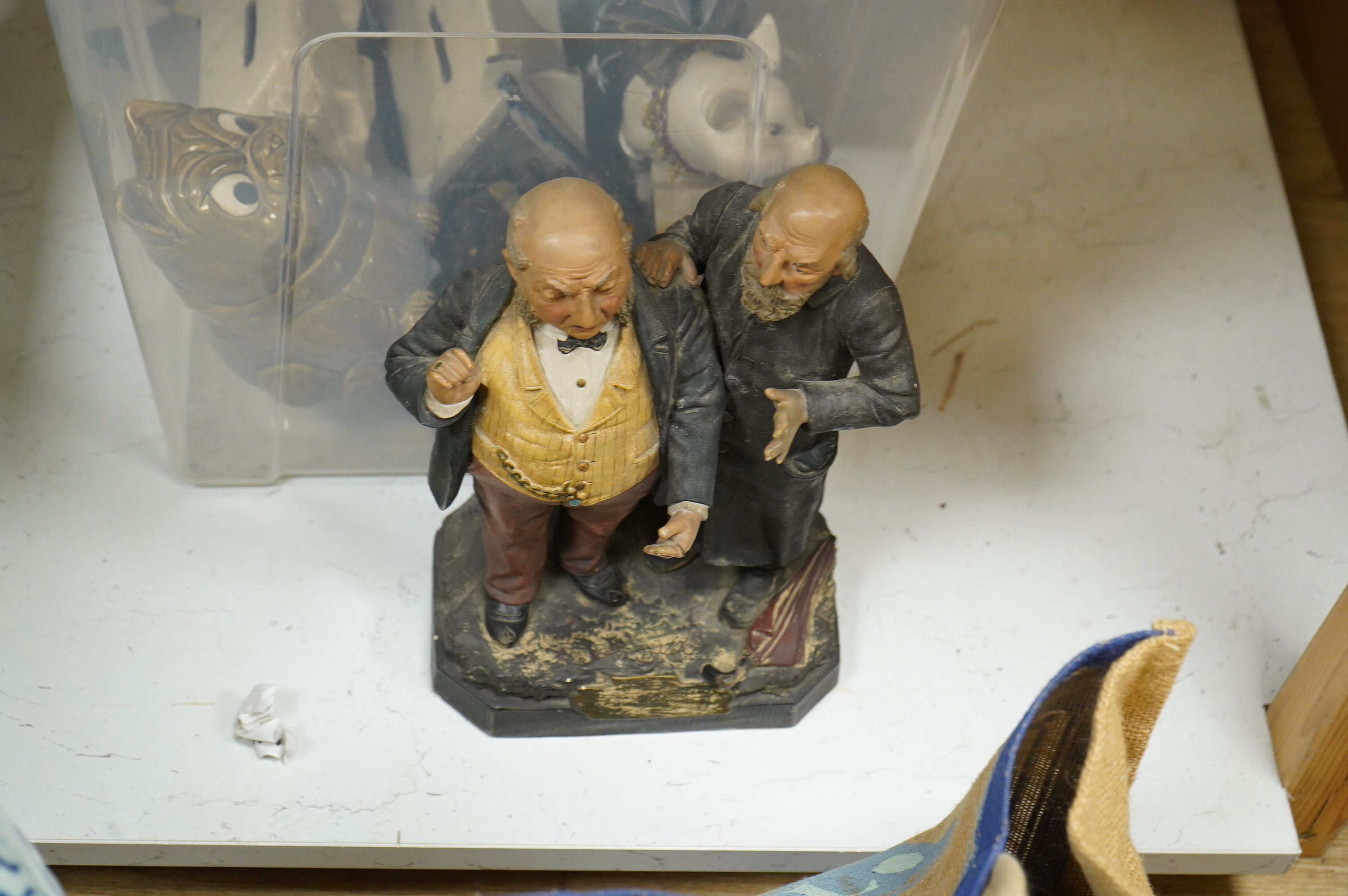A collection of money boxes and pietra dura boxes